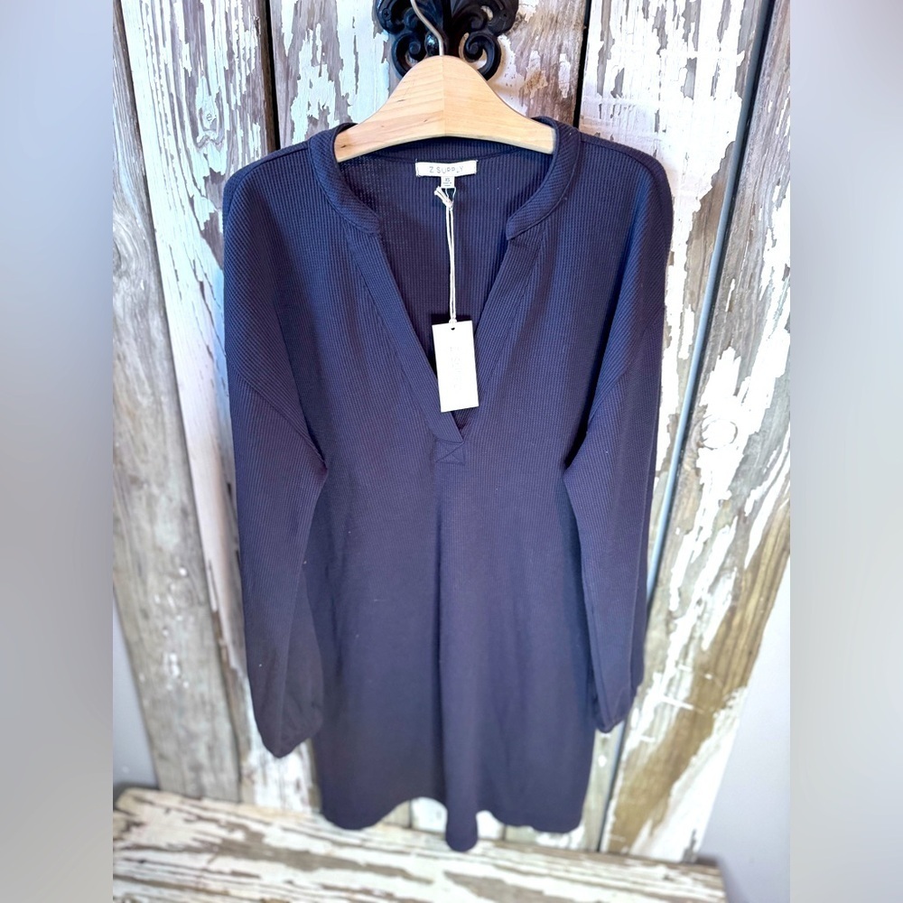 Z Supply Thea Thermal Dress Shadow NWT Size XS Dark Gray